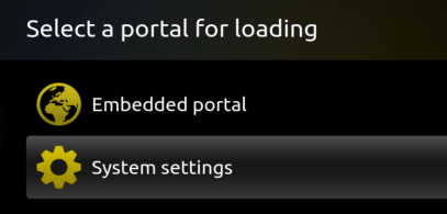 select a portal for loading